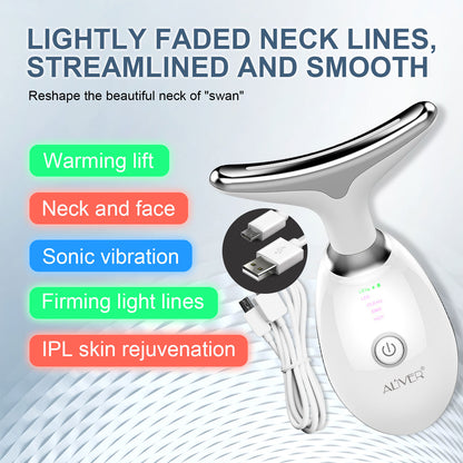 Aliver Neck Face Beauty Device, Skin Care Facial Massager, 3 in 1 Portable Face Massager for Skin Care, Face Sculpting Tool，Mother&