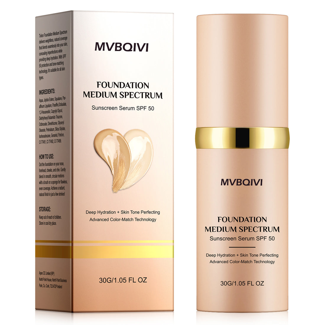 MVBQIVI FOUNDATION MEDIUM SPECTRUM Sunscreen Serum SPF 50