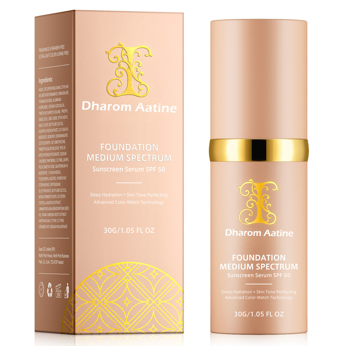 Dharom Aatine FOUNDATION MEDIUM SPECTRUM Sunscreen Serum SPF 50