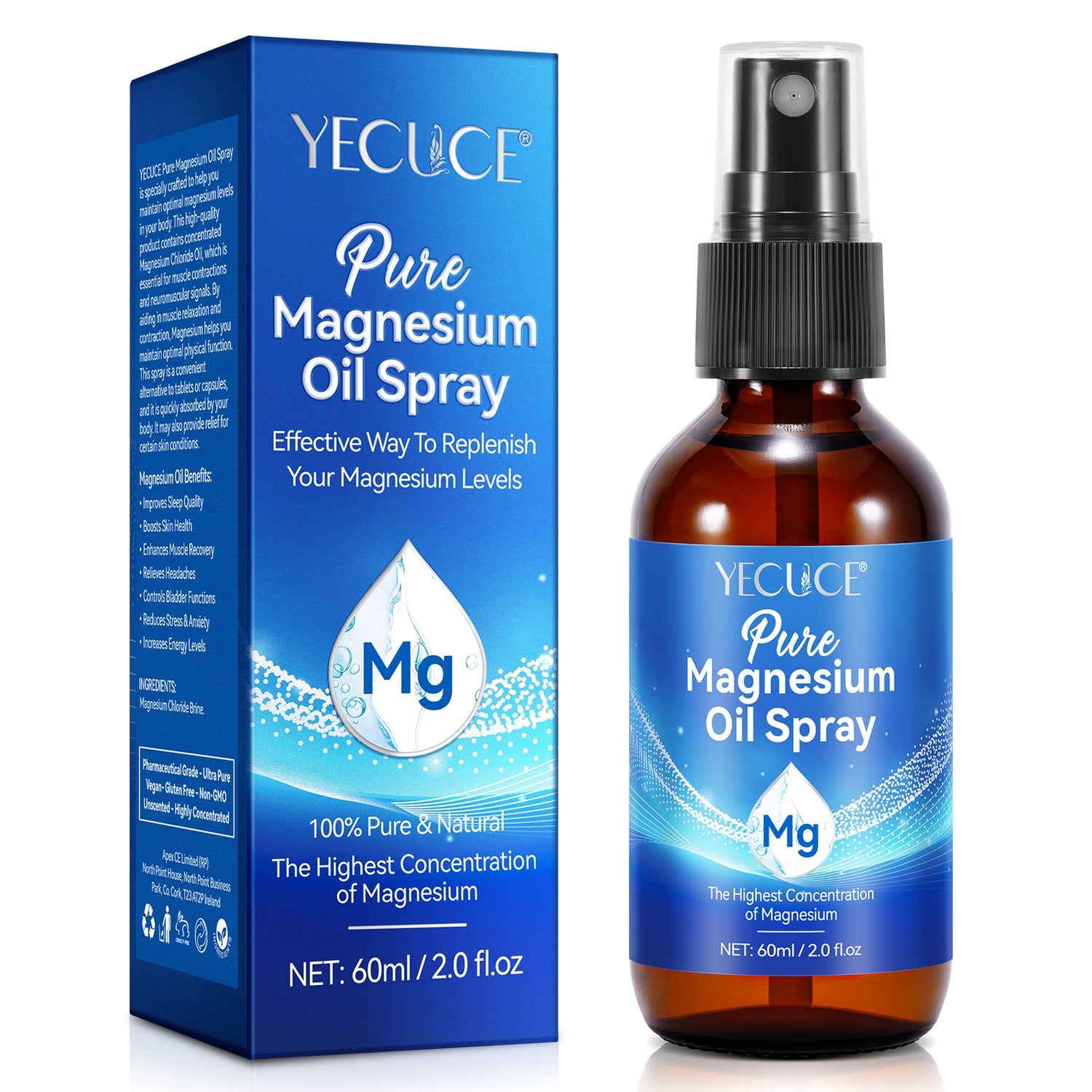 YECUCE Pure Magnesium Oil Spray 60ml