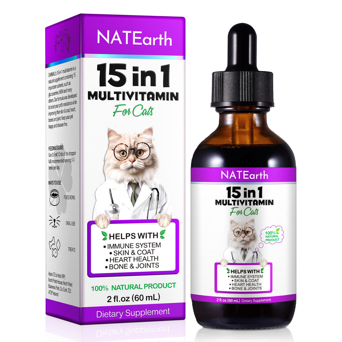 NATEARTH 15 IN 1 MULTIVITAMIN FOR CATS 60ML