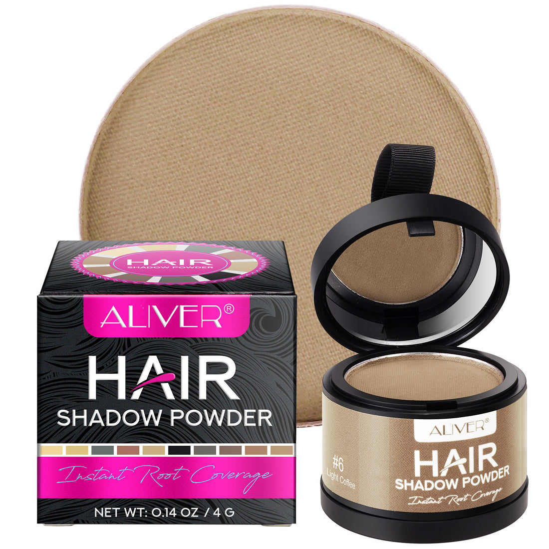 Aliver Instantly Hairline Shadow-Hair Shadow Powder, Quick Cover Black Hair Root Concealer, Eyebrows &amp; Beard Line,Unisex,Black