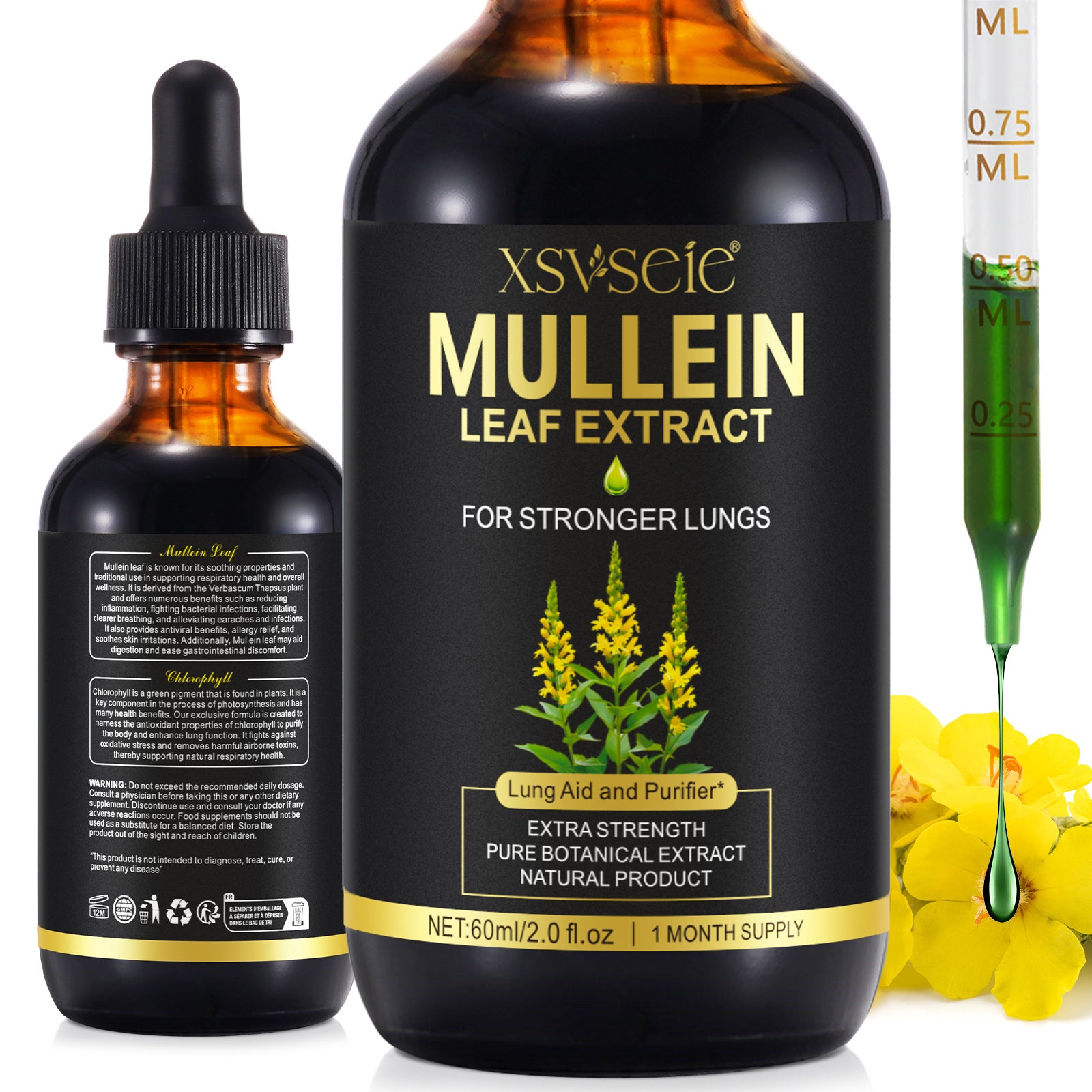 Xsvseie MULLEIN LEAF EXTRACT FOR STRONGERLUNGS