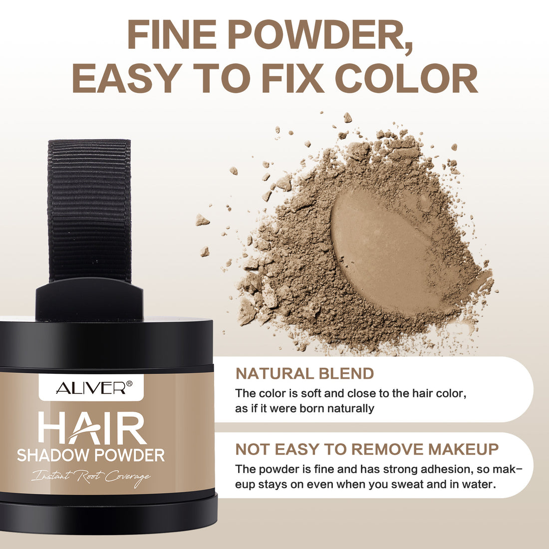 Aliver Instantly Hairline Shadow-Hair Shadow Powder, Quick Cover Black Hair Root Concealer, Eyebrows &amp; Beard Line,Unisex,Black