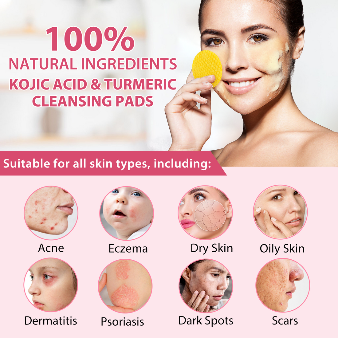 Aliver Kojic Acid Turmeric Cleansing Pads 60p