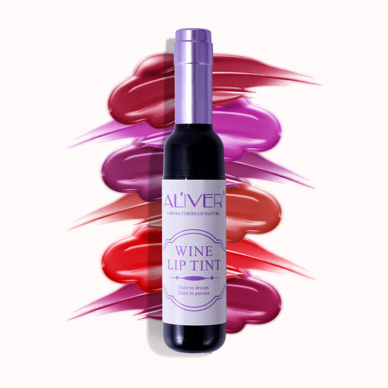 Aliver Wine Lip Tint Wine Lip gloss Waterproof Bottle Style 6 Color/Set